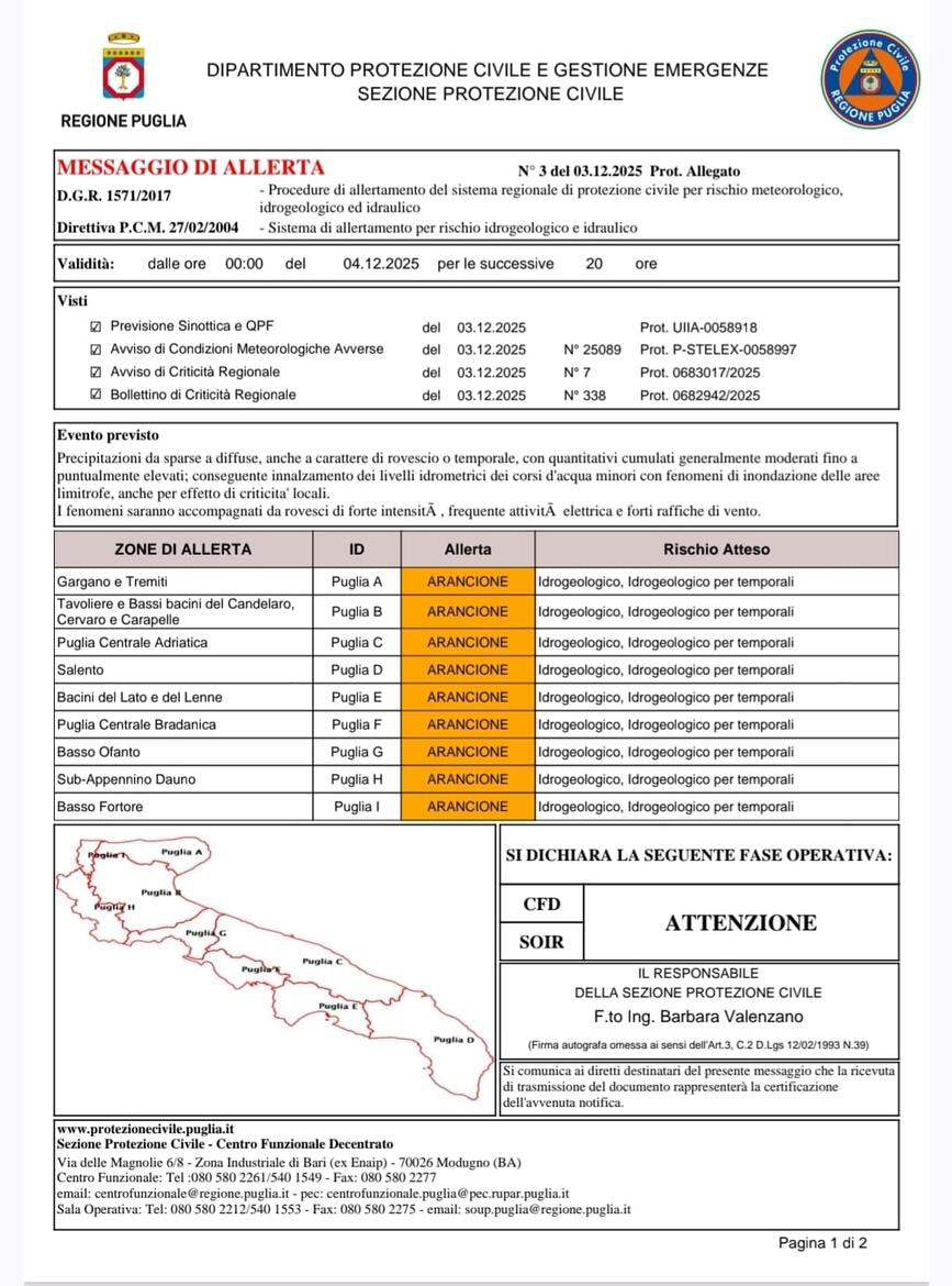 Immagine: Allerta arancione