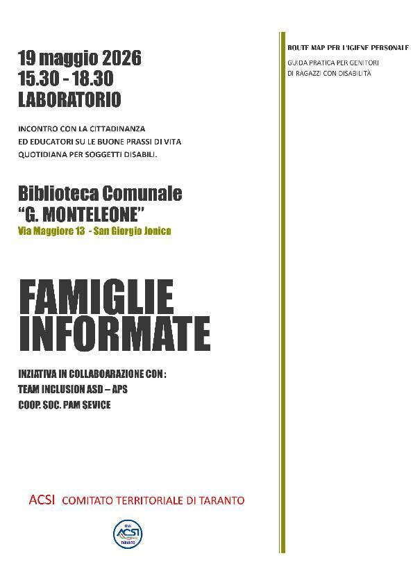 Immagine: Locandina Acsi