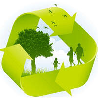 Simbolo raccolta differenziata verde