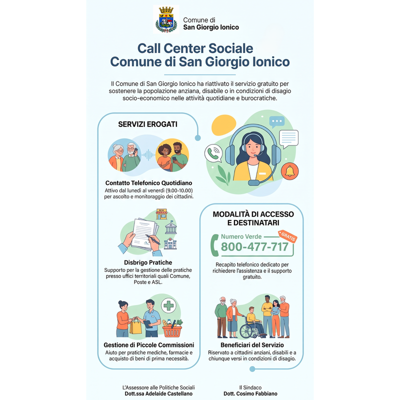 Riapertura "CALL CENTER SOCIALE"
