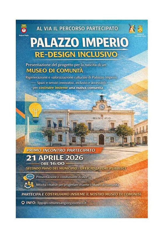 PALAZZO IMPERIO: AL VIA PERCORSO PARTECIPATO PER COSTRUIRE INSIEME IL MUSEO DI COMUNITA'.